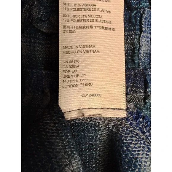 Free People‎ Not Your Average Girl Plaid Top Blue Gray Black Sleeveless XS - Picture 6 of 8